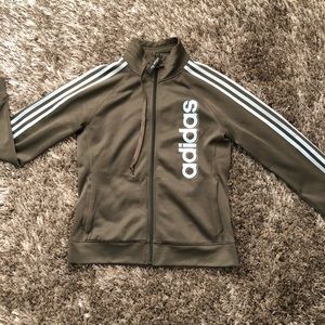Olive Adidas Zip Up Jacket